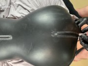 Preview 5 of Extreme Tight German With Big Tits Get Fucked In Latex And Cum On Hairy Pierced Pussy.