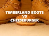 Crushing a Cheeseburger in Men's Timberland Work Boots - Teaser
