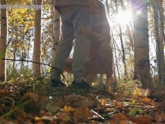 Giving the boy a blowjob in the woods.  VIDEO  TRAILER