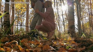 Giving the boy a blowjob in the woods.  VIDEO  TRAILER