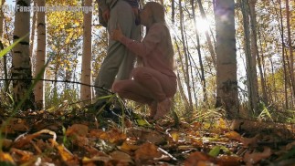 Giving the boy a blowjob in the woods.  VIDEO  TRAILER