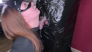 Femdom Has Been Ruined Yet Again By A Plastic Cling Wrapped Bondage Cum In A Chastity Cage