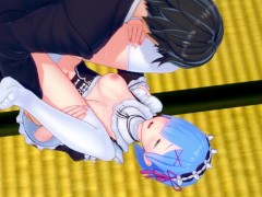 Rem is a horny slut and takes multiple loads {コイカツ!/ 3D Hentai}