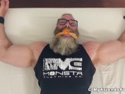 Preview 1 of Bearded hairy hunk daddy Rick has his bare feet tickled