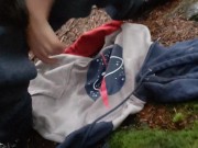 Preview 2 of High Nasa Hoodie Piss Sex In The Rainy Forest