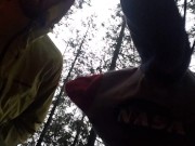 Preview 3 of High Nasa Hoodie Piss Sex In The Rainy Forest