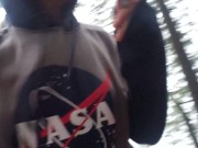 Preview 5 of High Nasa Hoodie Piss Sex In The Rainy Forest