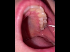 Ultrasonic teeth cleaning. Teeth fetish.