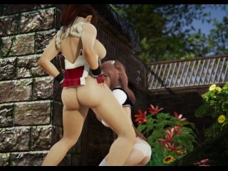 Honoka DP Kasumi and Mai Shiranui DOA (BJ, Riding, Anal, DP, Big Tits)