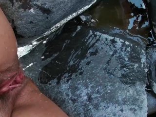 risky public nudity, nude wife, outdoor pissing, nude hiking