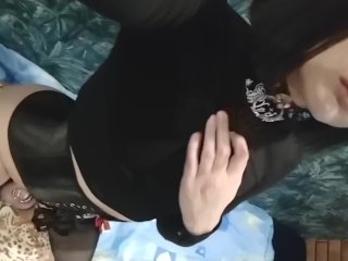 Gothic sissy slut wants to sit on a big cock
