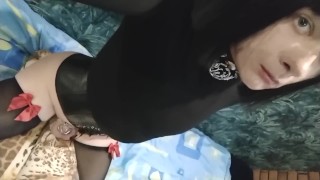 Sissy Gothic Slut Wants To Sit On A Big Cock