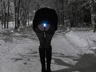 Публичная зимняя прогулка с подсветкой в