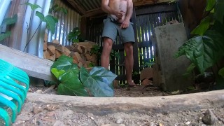 Fit Guy Masturbating Outside Nearly Caught