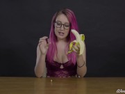 Preview 2 of Porn Stars Eating: Pear Loves Her Banana!