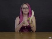 Preview 3 of Porn Stars Eating: Pear Loves Her Banana!