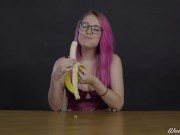 Preview 4 of Porn Stars Eating: Pear Loves Her Banana!