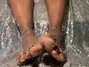 Preview 6 of Kittys pretty chocolate feet toe rings and anklets with painted toes