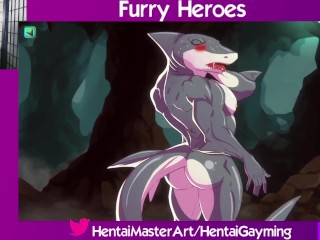 Tubarão Tímido! Furry Heroes #3 W / HentaiGayming