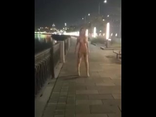Nude Monika Fox Walking Through The City At Night