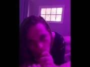Preview 1 of Femboy pleasures a cock and swallows it all