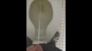 Pissing in college dorm toilet