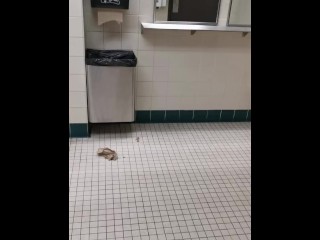 Risky Twink Showing off in College Bathroom