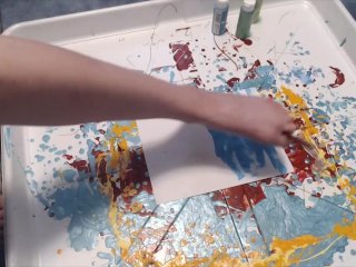 painting, exclusive, solo female, foot fetish