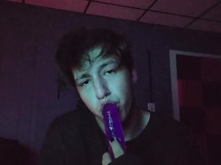 Twink deepthroats cock till he gags
