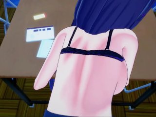 Yuri gets POV fucked with a strapon in the library. Doki Doki Literature Club lesbian hentai.