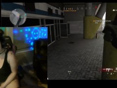 Squirting Gamer Slut plays Warzone with randoms and touches herself.