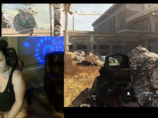 Squirting Gamer Slut plays Warzone with randoms and touches herself.