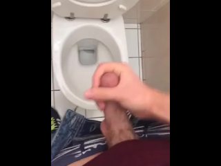 Cumshot at school toilet 