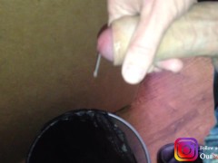 Quick jerk at the office - just to show it to the secratry what happened in the office -cum in trash