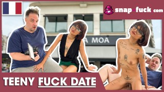 Snap-Fuck Cute Teen Candy Sucks & Rides A Fat Guy's Dick SNAP FUCK