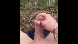 Cum outside in nature twice
