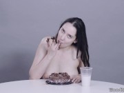 Preview 2 of Porn Stars Eating: Kyra Rose Adores Chocolate Cake