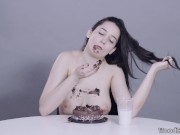 Preview 5 of Porn Stars Eating: Kyra Rose Adores Chocolate Cake
