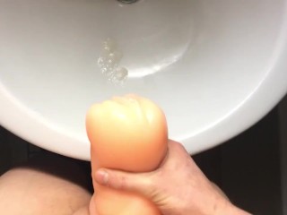 I get a Blowjob from my Fleshlight and Cum inside it