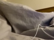 Preview 5 of Under the covers masturbating while friend in same room. Hot cumming straight guy wanking, cumshot