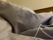 Preview 6 of Under the covers masturbating while friend in same room. Hot cumming straight guy wanking, cumshot