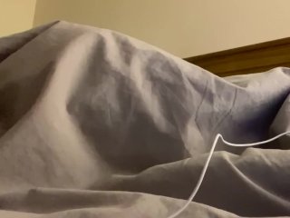 Under the covers masturbating while friend in same room. Hot cumming straight guy wanking, cumshot