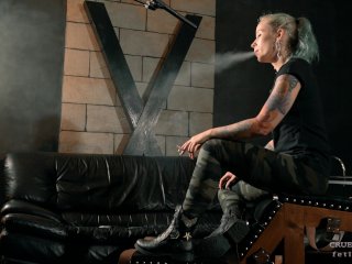 smoking, sfw, solo female, boots