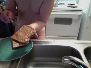 Ginger PearTart Opens Fan Mail and Makes_a PB&J! Naked in the Kitchen_Episode 14