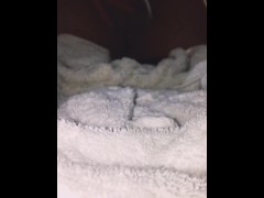 Jerking into my Washing Machine, I shoot a load of CUM on the load of dirty towels before washing.