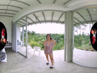 VRLatina - Pretty Latin Girl NextDoor Masturbate Then Rides Your Cock