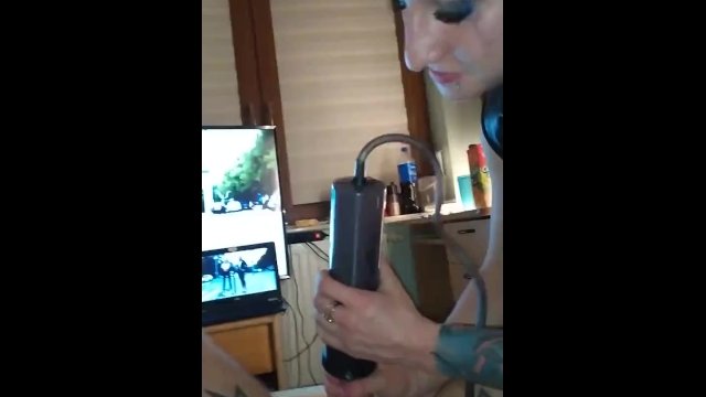 Watch Bondage Video:Mistress Katrix penis torture with pump and dilator,cervix femdom.