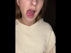 Spit play. Finger sucking and gagging. Drool