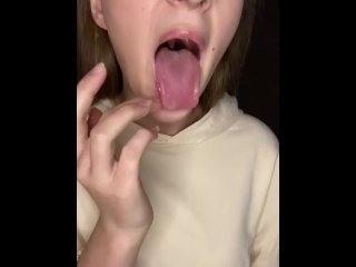 Spit Play. Finger Sucking and Gagging.Drool