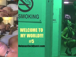Welcome To My World 5 - Sucking BIG BLACK COCK in Public! Fucking 2 Men In My Hotel Room Door Open!